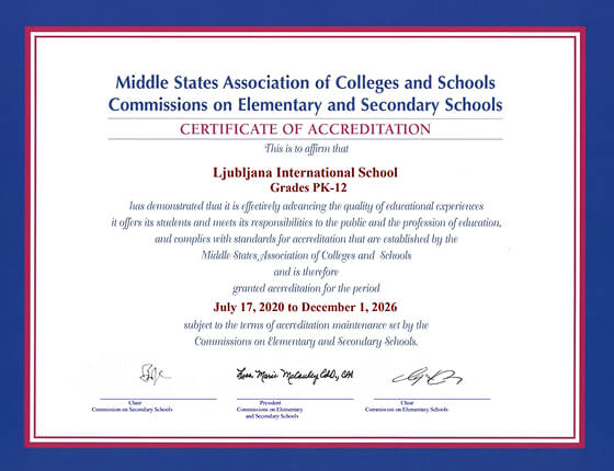 Certificate of accreditation